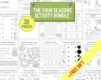 Lot d'activités Quatre saisons : 20 feuilles de calcul + 10 pages à colorier (PDF)