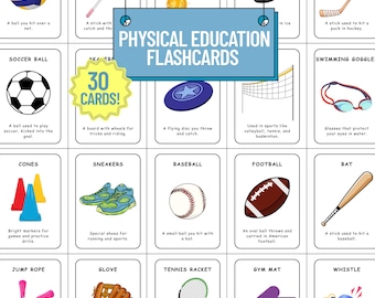 Sports & PE Flashcards | Preschool, Kindergarten Activity (Digital Download)