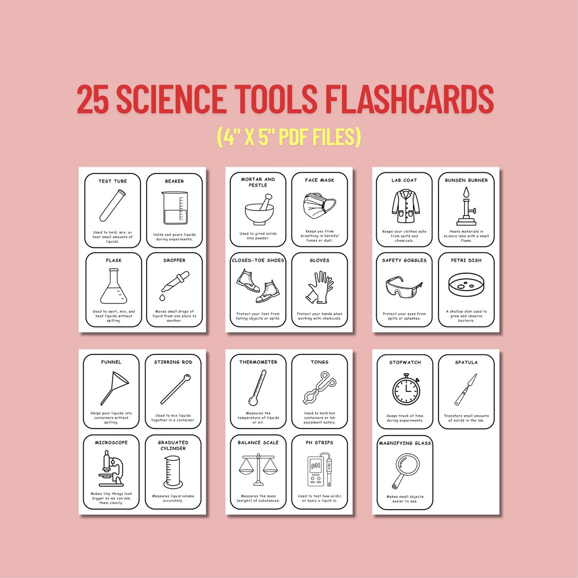Lab Tools Flashcards – STEM Learning, Science Classroom Decor (PDF) - Etsy