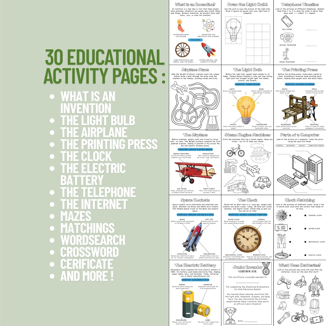 Inventions & Inventors for Kids Printable Bundle | STEM Educational ...