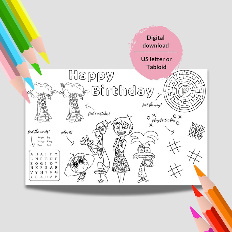Inside Out 2 Birthday Coloring Pages. Inside Out Coloring. Vice Versa ...