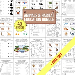 Animal Habitats Worksheet Bundle: Educational Activities + Coloring Pages (PDF Download)