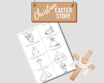 Jesus Resurrection Coloring Pages Instant Download. Easter Story Bible Activity Sheets. Christian Easter Story Colorings for children.