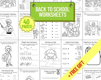 Back to School Activity Bundle: 40 Pages Learning and Coloring (PDF Printable)