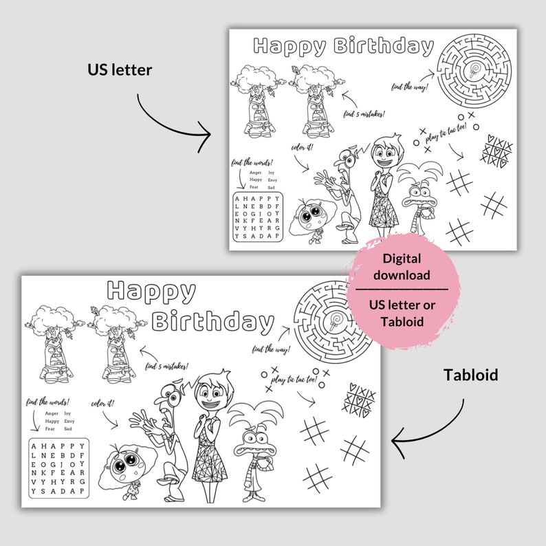 Inside Out 2 Birthday Coloring Pages. Inside Out Coloring. Vice Versa ...