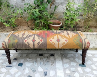 Handgemachter Kilim Sitzplatz im osmanischen Boho Stil