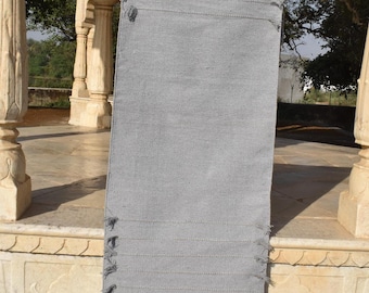 Esterilla de yoga de algodón orgánico hecha a mano, teñida con hierbas, antideslizante, 0,6 x 1,8 m