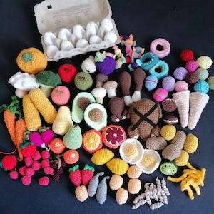 Children's kitchen, store accessories, crocheted fruit, vegetable, Advent calendar