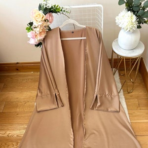 Vestido Abaya Islámico De Satén Marrón Abaya Abaya Abaya Islámica Abaya De Eid Abaya De Boda Abaya De Compromiso Abaya Especial