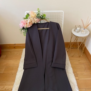 Charcoal Islamic Abaya Dress, Charcoal Simple Abaya, Open Islamic Abaya, Eid Abaya, Wedding Abaya, Occasion Abaya, Ramadan Abaya, Long Abaya