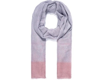 Ombre Pink & Blue Polyester Scarf: Lightweight Everyday Accessory