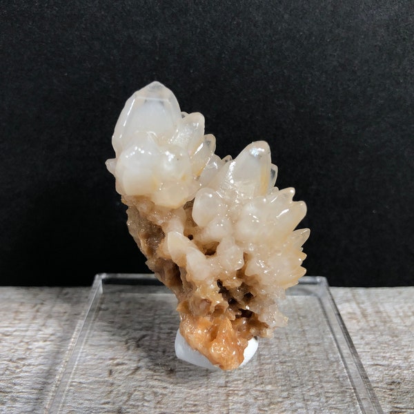 Phantom Calcite Stalactite Covered In Secondary Calcite Crystal Growth Mineral Specimen Natural w Base and Putty for Display CFR-17