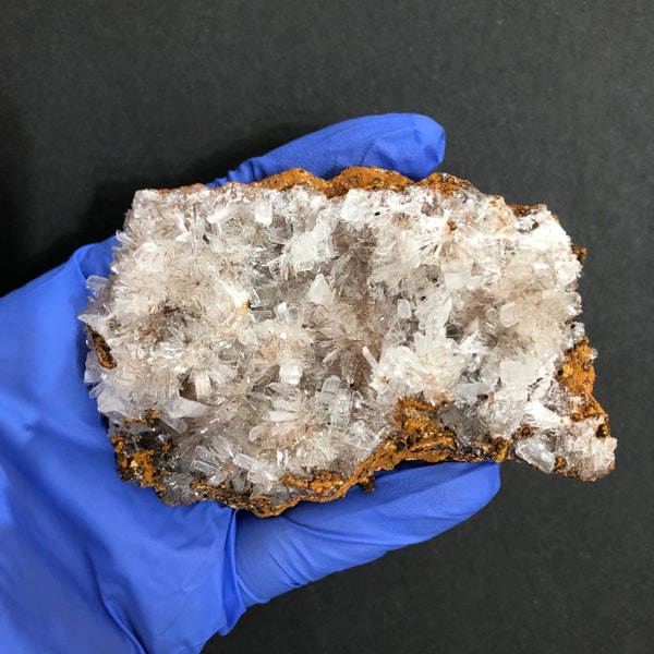 192g   Clear Hemimorphite Crystal Cluster Mineral Specimen On Limonite From Mapimi Mexico GS-9