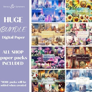 880 ALL digital PAPER BUNDLE, scrapbooking supplies, printable scrapbook paper, junk journal ephemera, vintage background