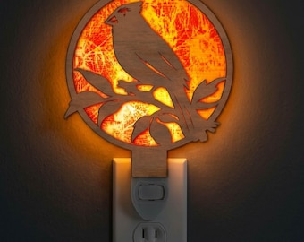 Cardinal Night Light Svg | Laser Cut File | Lamp Template | Digital Download | SVG PDF DXF