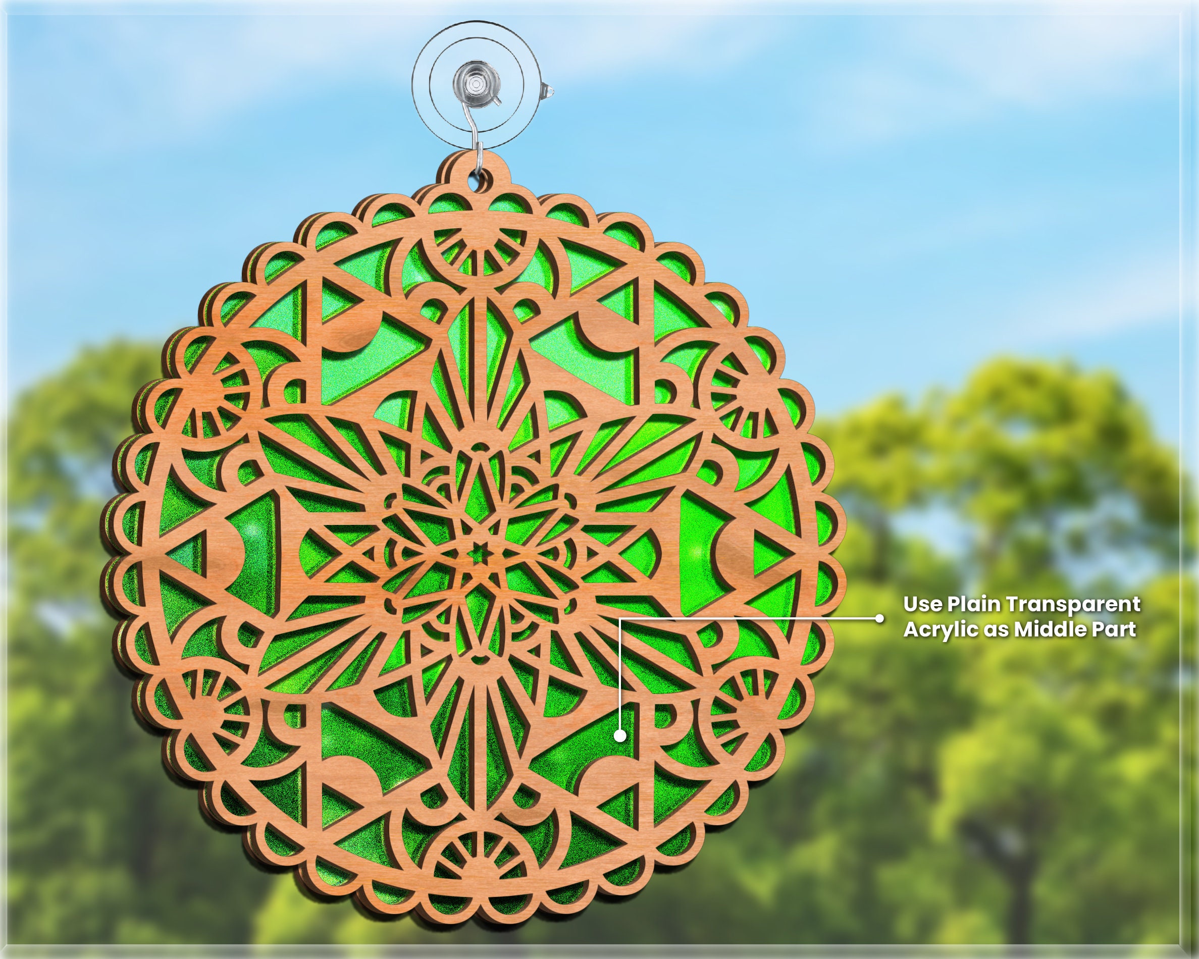 Luxury Mandala Suncatcher Svg Round Geometric Acrylic Etsy