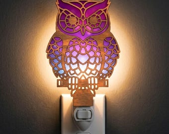Owl Night Light Svg | Laser Cut File | Lamp Template | Digital Download | SVG PDF DXF