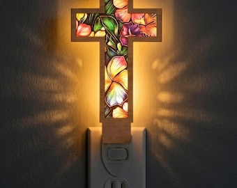 Cross Night Light SVG Design 3 | Christian Cross Lamp Laser Cut File | Religious Lamp Template | Digital Download | Svg Pdf Dxf