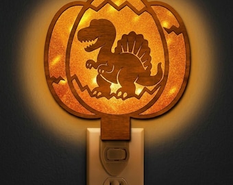 Spinosaurus Night Light SVG | Dinosaur Lamp Laser Cut File | Dino LED Night Light Template | Digital Download | Svg Pdf Dxf