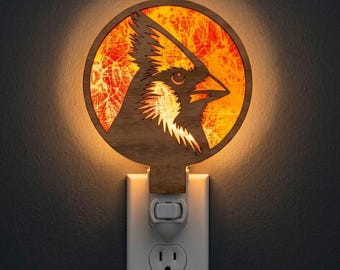 Cardinal Face Night Light Svg | Laser Cut File | Lamp Template | Digital Download | SVG PDF DXF