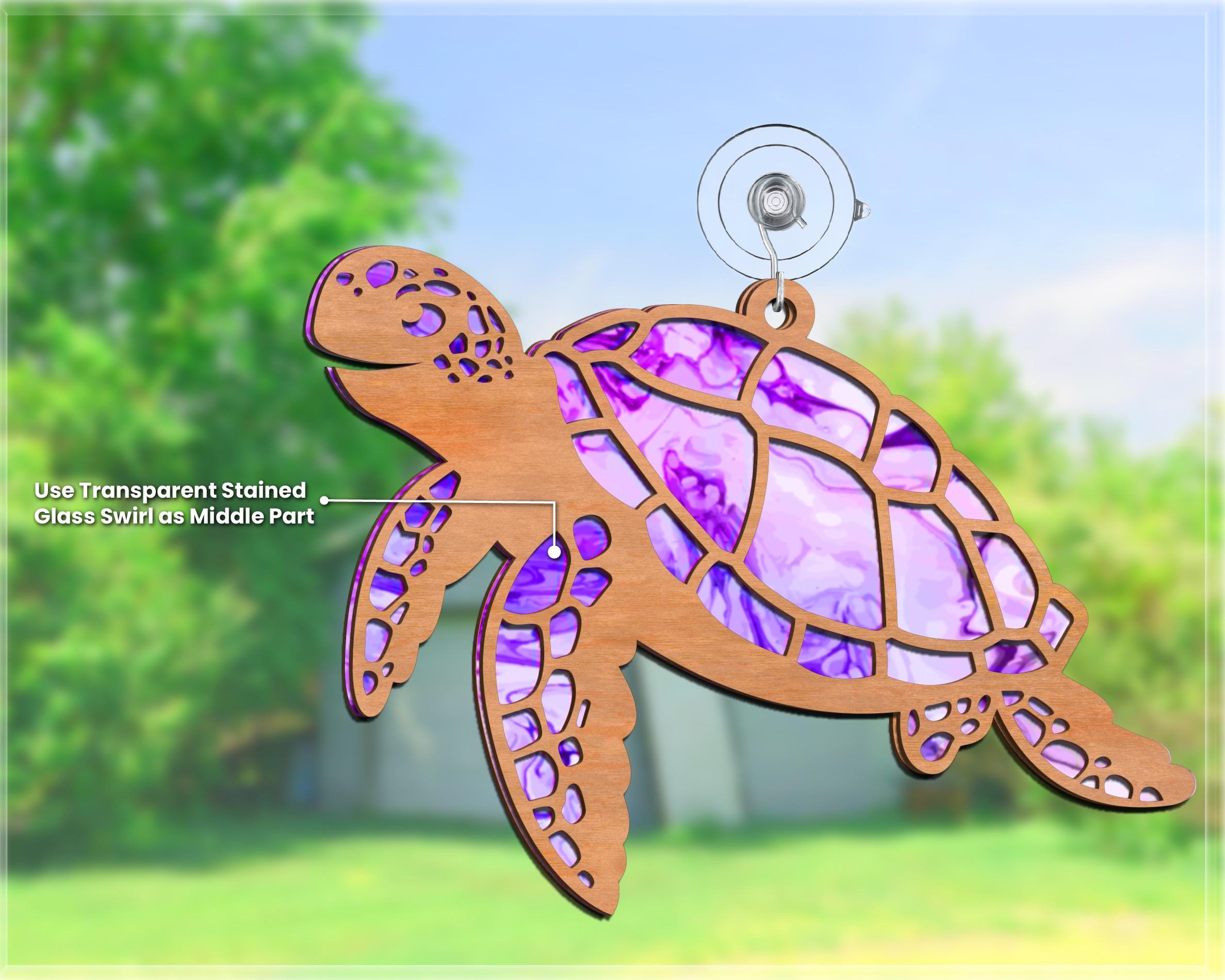 Sea Turtle Suncatcher Svg | Ocean Turtle Laser Sun Catcher | Window ...