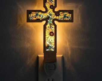 Cross Night Light SVG Design 4 | Christian Cross Lamp Laser Cut File | Religious Lamp Template | Digital Download | Svg Pdf Dxf