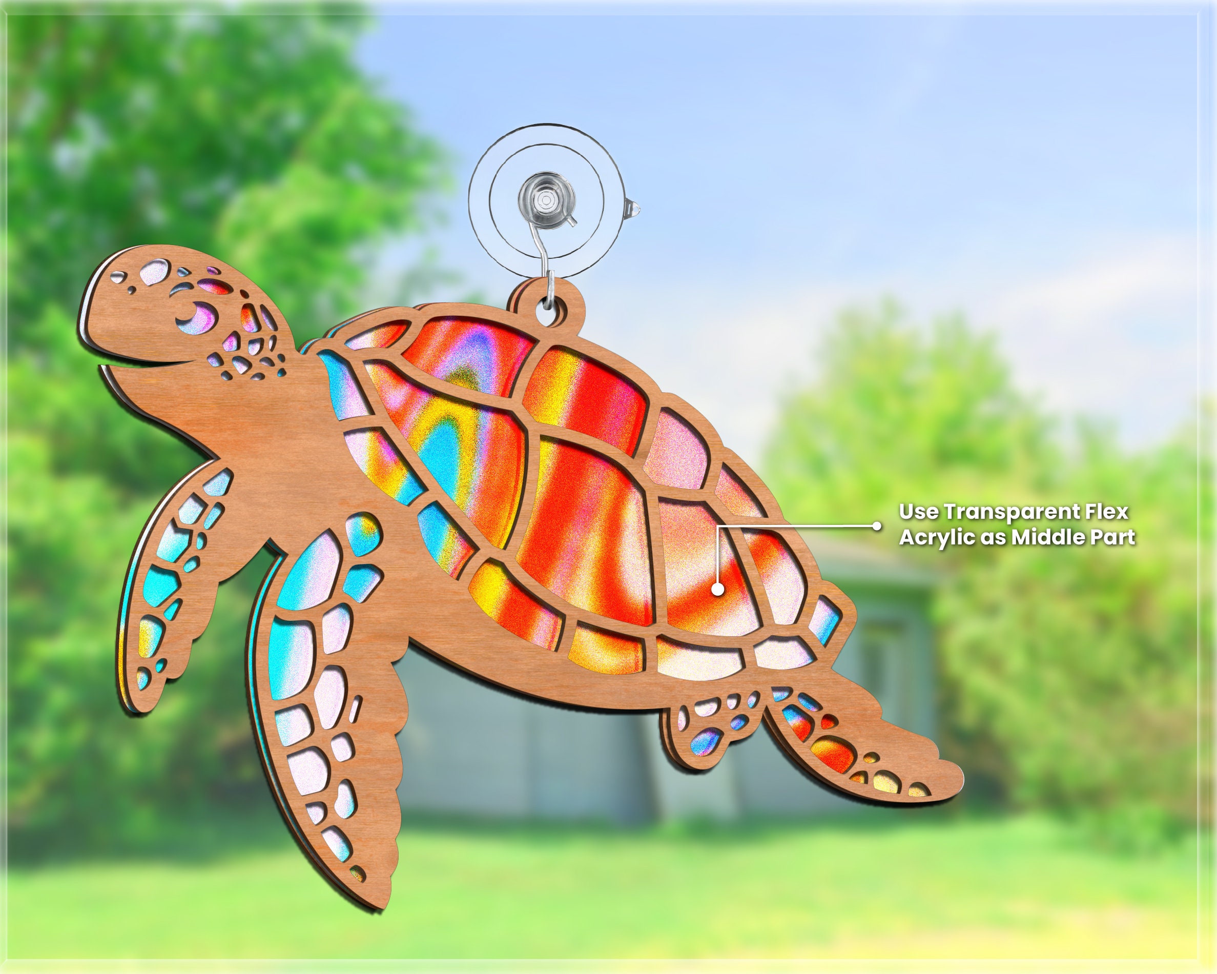 Sea Turtle Suncatcher Svg Ocean Turtle Laser Sun Catcher - Etsy UK
