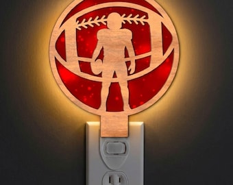 Football Player Night Light Svg | Laser Cut File | Lamp Template | Digital Download | SVG PDF DXF