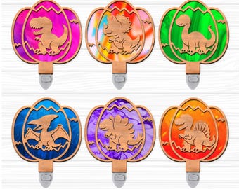 Dinosaur Night Light Bundle SVG | Dinosaur Lamp Laser Cut File | Dino LED Night Light Template Pack | Digital Download | Svg Pdf Dxf