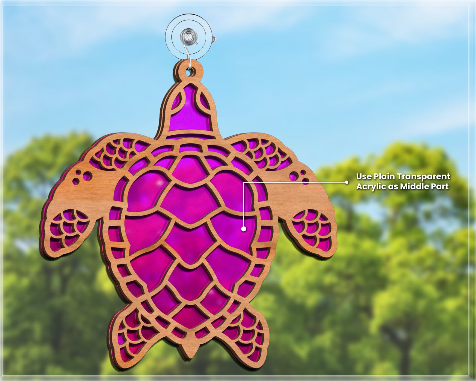 Sea Turtle Suncatcher Svg Turtle Laser Sun Catcher File - Etsy