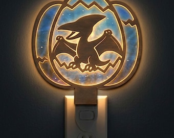 Pterodactyl Night Light SVG | Dinosaur Lamp Laser Cut File | Dino LED Night Light Template | Digital Download | Svg Pdf Dxf