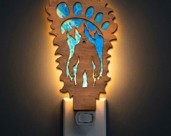 Sasquatch Night Light Svg | Laser Cut File | Lamp Template | Digital Download | SVG PDF DXF