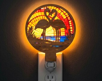Love Flemingo Night Light Svg | Laser Cut File | Lamp Template | Digital Download | SVG PDF DXF