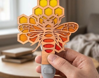 Honey Bee Night Light Svg | Bee Laser Cut Lamp File | Glowforge Laser File | Wood Night Light Digital Download | SVG PDF DXF