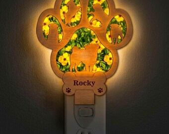 Pug Night Light SVG | Pug Dog Lamp Laser Cut File | Dog Lover LED Night Light | Digital Download | Svg Pdf Dxf