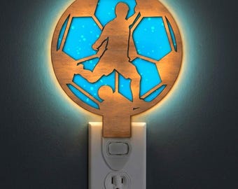 Soccer Player Night Light Svg | Laser Cut File | Lamp Template | Digital Download | SVG PDF DXF