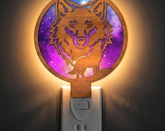 Howling Wolve Night Light Svg | Laser Cut File | Lamp Template | Digital Download | Svg Pdf Dxf
