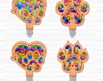 Pet Night Light Bundle SVG Pack | Dog Cat Paw Lamp Laser Cut Files | Lamp Template | Digital Download | Svg Pdf Dxf