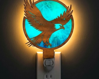 Flying Eagle Night Light Svg | Laser Cut File | Lamp Template | Digital Download | SVG PDF DXF