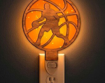 Basketball Player Night Light Svg | Laser Cut File | Lamp Template | Digital Download | SVG PDF DXF