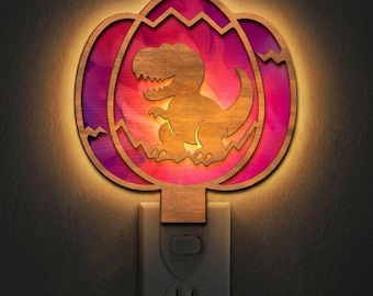 Tyrannosaurus Night Light SVG | T-Rex Dinosaur Lamp Laser Cut File | Dino LED Night Light Template | Digital Download | Svg Pdf Dxf
