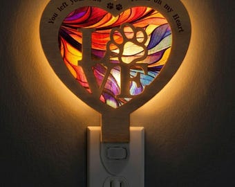 Love Paw Night Light SVG | Heart Paw Lamp Laser Cut File | Pet Lover Lamp Template | Digital Download | Svg Pdf Dxf