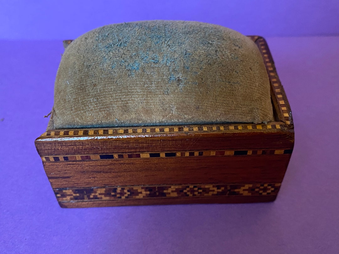 Antique Tunbridgeware Pin Cushion Box at Fault See Photos Etsy