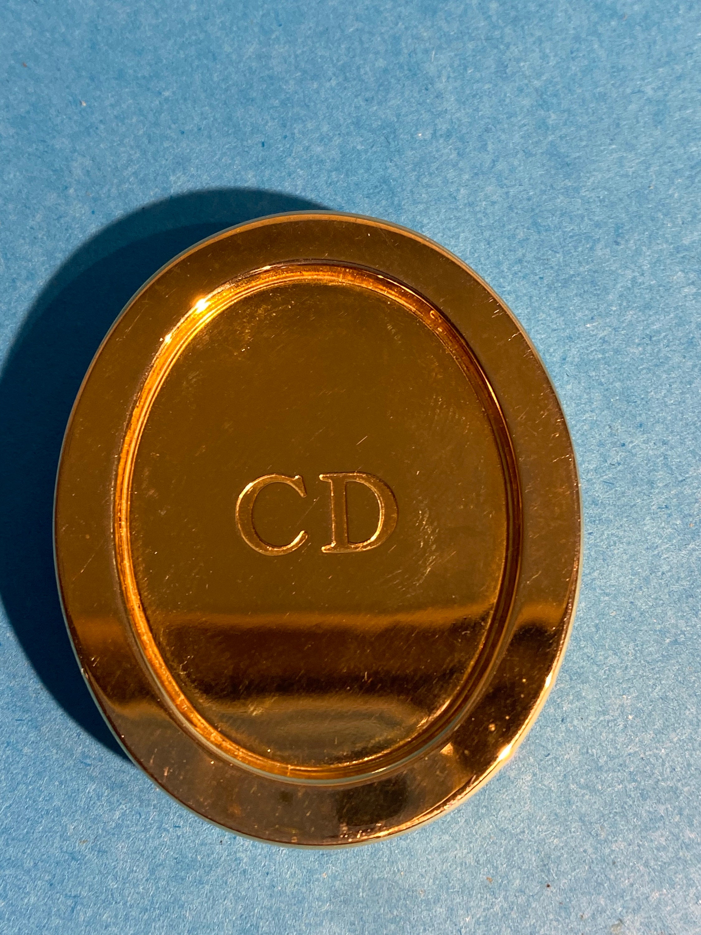 CHRISTIAN DIOR powder compact case checkered silver – Vintage Carwen