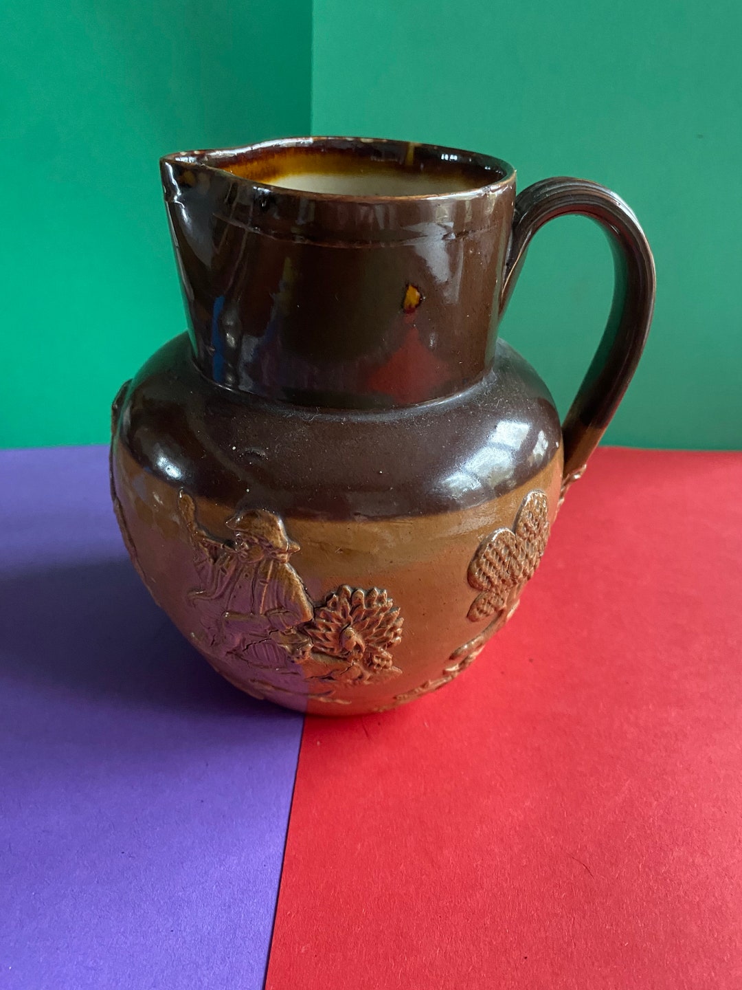 Royal Doulton Lambeth Stoneware Antique Victorian Medium Harvest Jug