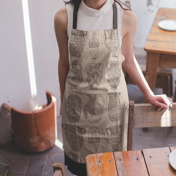 Greek Pottery, artist apron, apron for men and women