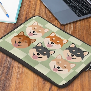 Shiba Inu Dog Laptop Sleeve, Padded Neoprene Case