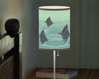 Under the sea, stingray, bedside lamp, ocean nursery décor