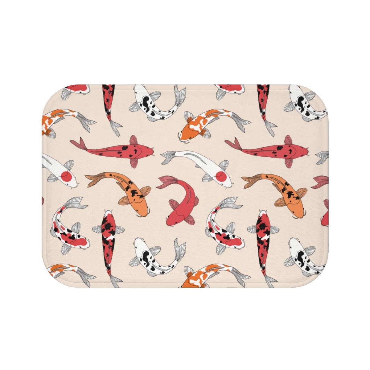 Koi Fish Bath Mat Japan Fishes Bathroom Décor Housewarming - Etsy