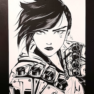 ARCANE Vi Poster - Papel Brillante Imprimir 200g Alta Calidad A3 League of Legends Ilustración Mujeres Hombre